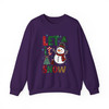 Let It Snow Winter Christmas Cute Snowman Leopard Tree Sweatshirt S-5XL
