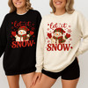 Let It Snow Snowman Winter Snowflakes Retro Christmas Sweatshirt S-5XL
