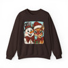 Christmas Snowman & Reindeer Preppy Holiday Brushstroke Sweatshirt S-5XL