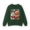 Christmas Snowman & Reindeer Preppy Holiday Brushstroke Sweatshirt S-5XL