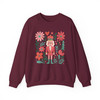 Boho Floral Nutcracker Holiday Christmas Preppy Festive Sweatshirt S-5XL