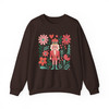 Boho Floral Nutcracker Holiday Christmas Preppy Festive Sweatshirt S-5XL
