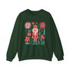 Boho Floral Nutcracker Holiday Christmas Preppy Festive Sweatshirt S-5XL