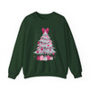 Pink Christmas Tree Cute Holiday Bow Cozy Xmas Gift Sweatshirt S-5XL