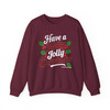 Holly Jolly Christmas Red Plaid Holiday Crewneck Festive Gift Sweatshirt S-5XL