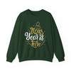 New Year is Here Gold Glitter Holiday Pullover Festive Gift Sweatshirt S-5XL