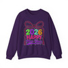 Happy New Year 2026 Checkered Bow Festive NYE Party Sweatshirt S-5XL