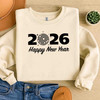 Happy New Year 2026 Disco Ball Retro Festive Sand NYE Sweatshirt S-5XL