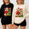 Santa Cocoa and Gnomes Ho Ho Ho Holiday Mug Crewneck Festive Sweatshirt S-5XL