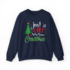 Just A Girl Who Loves Christmas Cute Gingerbread and Cocoa Holiday Crewneck Sweatshirt S-5XL