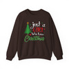 Just A Girl Who Loves Christmas Cute Gingerbread and Cocoa Holiday Crewneck Sweatshirt S-5XL