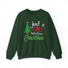 Just A Girl Who Loves Christmas Buffalo Plaid Holiday Tree Crewneck Sweatshirt S-5XL
