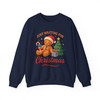 Just Waiting For Christmas Cute Gingerbread Man Holiday Crewneck Sweatshirt S-5XL
