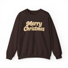 Minimalist Merry Christmas Embossed 3D Puffy Lettering Holiday Crewneck Sweatshirt S-5XL