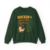 Rockin Around the Christmas Tree Western Holiday Cowboy Boot Crewneck Sweatshirt S-5XL