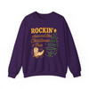 Rockin Around the Christmas Tree Western Holiday Cowboy Boot Crewneck Sweatshirt S-5XL