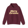 Minimalist Merry Christmas Embossed 3D Puffy Lettering Holiday Crewneck Hoodie S-5XL