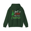 Just A Girl Who Loves Christmas Buffalo Plaid Holiday Tree Crewneck Hoodie S-5XL