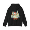 Festive Snowman Sledding Winter Wonderland Christmas Lights Hoodie S-5XL