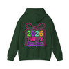 Happy New Year 2026 Checkered Bow Festive NYE Party Hoodie S-5XL