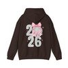 Hello 2026 New Year Disco Ball Pink Bow Crewneck Festive NYE Hoodie S-5XL