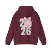 Hello 2026 New Year Disco Ball Pink Bow Crewneck Festive NYE Hoodie S-5XL