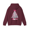 Pink Christmas Tree Cute Holiday Bow Cozy Xmas Gift Hoodie S-5XL