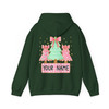 Personalized Coquette Glitter Christmas Tree Kids Name Brushstroke Hoodie S-5XL