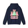 Personalized Coquette Glitter Christmas Tree Kids Name Brushstroke Hoodie S-5XL