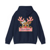 Glitter Coquette Pink Reindeer Kids Holiday Brushstroke Hoodie S-5XL