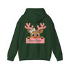 Glitter Coquette Pink Reindeer Kids Holiday Brushstroke Hoodie S-5XL