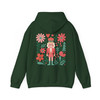 Boho Floral Nutcracker Holiday Christmas Preppy Festive Hoodie S-5XL