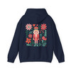 Boho Floral Nutcracker Holiday Christmas Preppy Festive Hoodie S-5XL