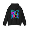 Holly Jolly Preppy Bow Brushstroke Holiday Hoodie S-5XL