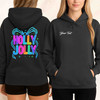 Holly Jolly Preppy Bow Brushstroke Holiday Hoodie S-5XL