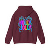 Holly Jolly Preppy Bow Brushstroke Holiday Hoodie S-5XL