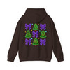 Neon Coquette Christmas Tree Cake Bow Sublimation Hoodie S-5XL