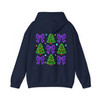 Neon Coquette Christmas Tree Cake Bow Sublimation Hoodie S-5XL