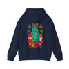 Retro Nutcracker Xmas Tree Leopard Gift Box Hoodie S-5XL