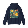 Give Thanks Retro Boho Floral Pumpkin Fall Hoodie S-5XL