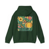 Give Thanks Retro Boho Floral Pumpkin Fall Hoodie S-5XL