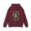Merry and Bright Preppy Floral Christmas Tree Santa Hat Hoodie S-5XL