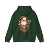 Patchwork Ghost Floral Holiday Lights Santa Hat Cozy Hoodie S-5XL