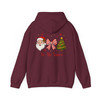 Santa Coquette Bow Candy Cane Christmas Holiday Hoodie S-5XL