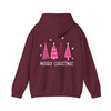 Pink Minimalist Christmas Tree Cozy Holiday Hoodie S-5XL