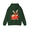 Festive Reindeer Coffee Holiday Family Hoodie S-5XL