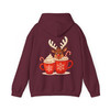 Festive Reindeer Coffee Holiday Family Hoodie S-5XL
