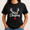 Merry Christmas Reindeer Antlers Minimalist Funny Xmas Gift T-shirt S-5XL