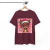 Cute Reindeer Christmas Shirt, Pink Reindeer Tee, Santa Hat Deer Shirt, Funny Xmas Graphic, Cozy Holiday Unisex T Shirt