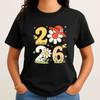Hello 2026 Floral Bee T Shirt, New Year Flower Graphic Tee, Cute Retro Unisex T-Shirt S-5XL